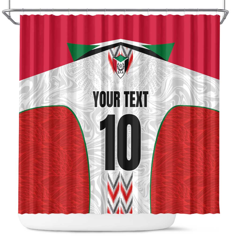 Custom Sudan Football Shower Curtain Wings of Victory - Go Falcons of Jediane