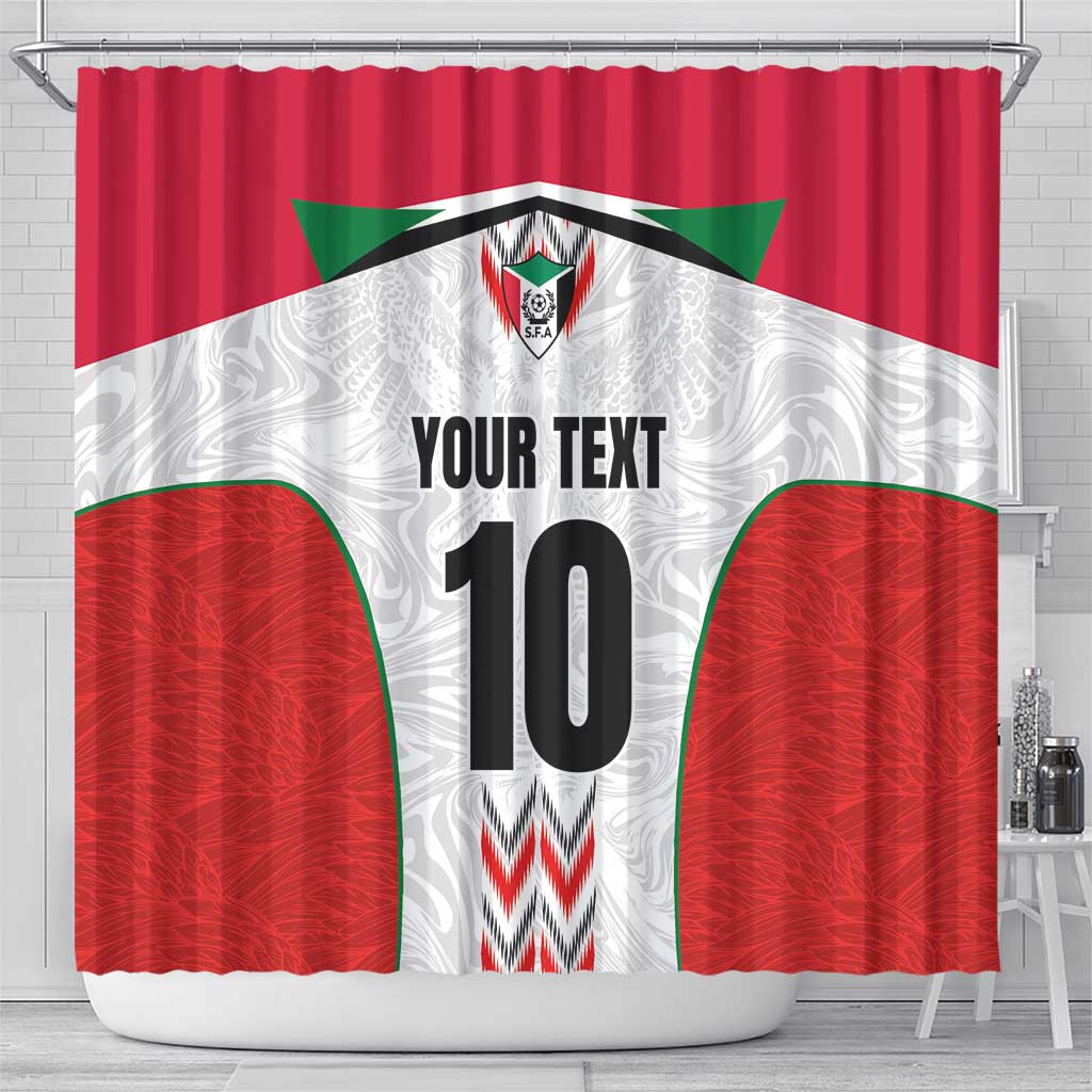 Custom Sudan Football Shower Curtain Wings of Victory - Go Falcons of Jediane