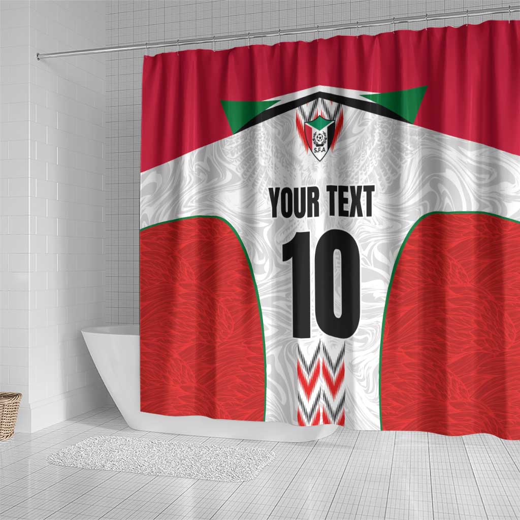 Custom Sudan Football Shower Curtain Wings of Victory - Go Falcons of Jediane
