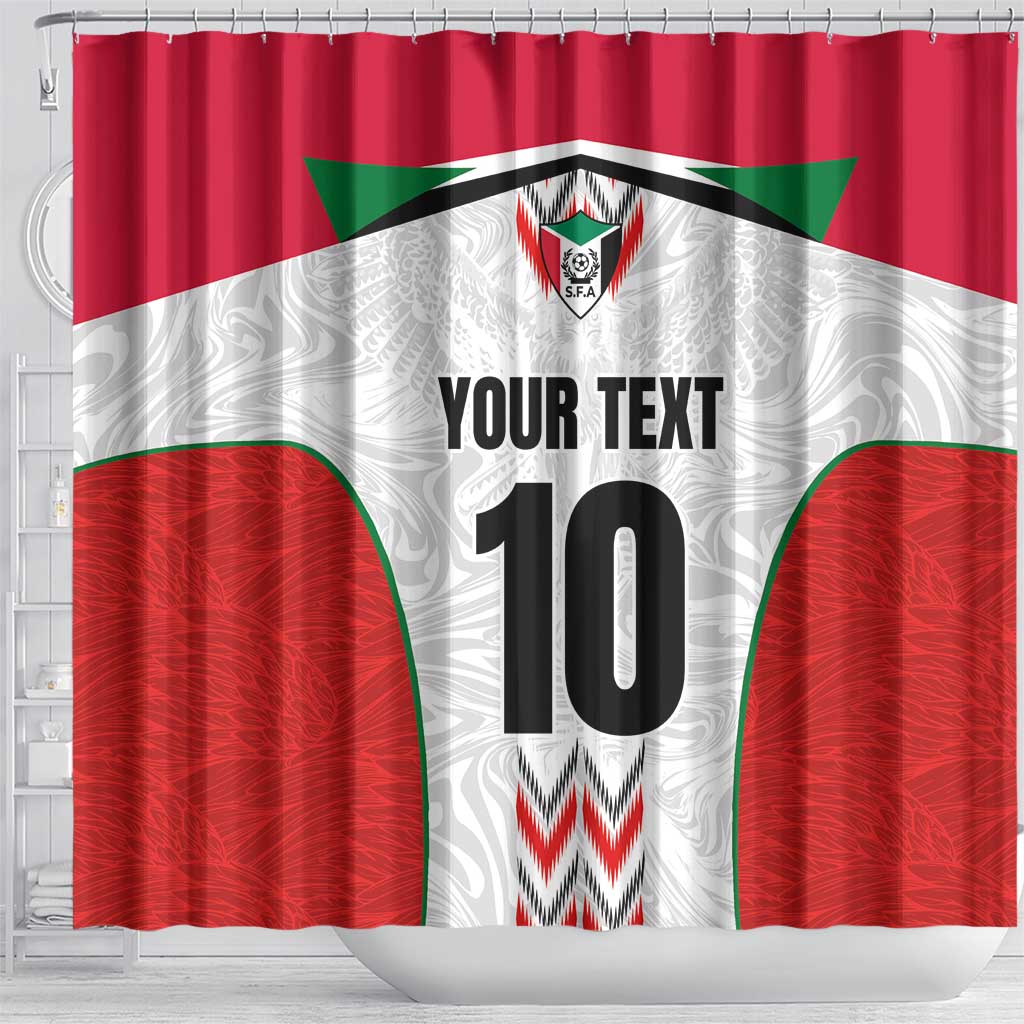 Custom Sudan Football Shower Curtain Wings of Victory - Go Falcons of Jediane