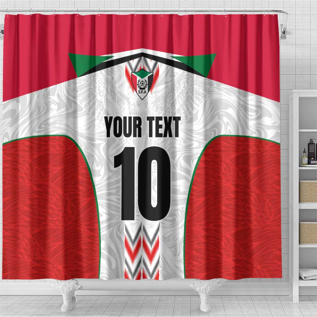 Custom Sudan Football Shower Curtain Wings of Victory - Go Falcons of Jediane