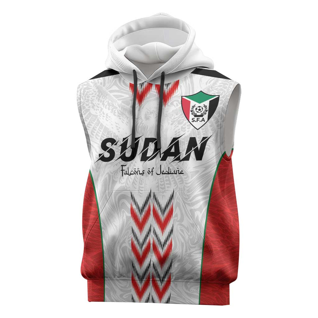 Custom Sudan Football Sleeveless Hoodie Wings of Victory - Go Falcons of Jediane - African Pride