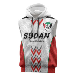 Custom Sudan Football Sleeveless Hoodie Wings of Victory - Go Falcons of Jediane - African Pride