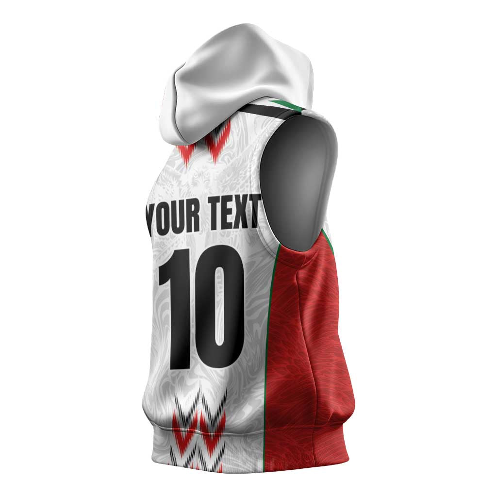 Custom Sudan Football Sleeveless Hoodie Wings of Victory - Go Falcons of Jediane - African Pride