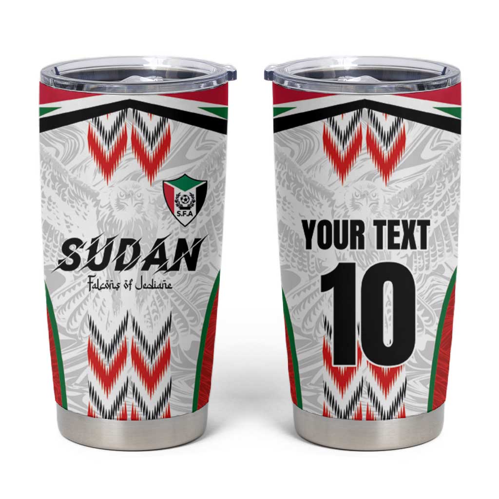 Custom Sudan Football Tumbler Cup Wings of Victory - Go Falcons of Jediane