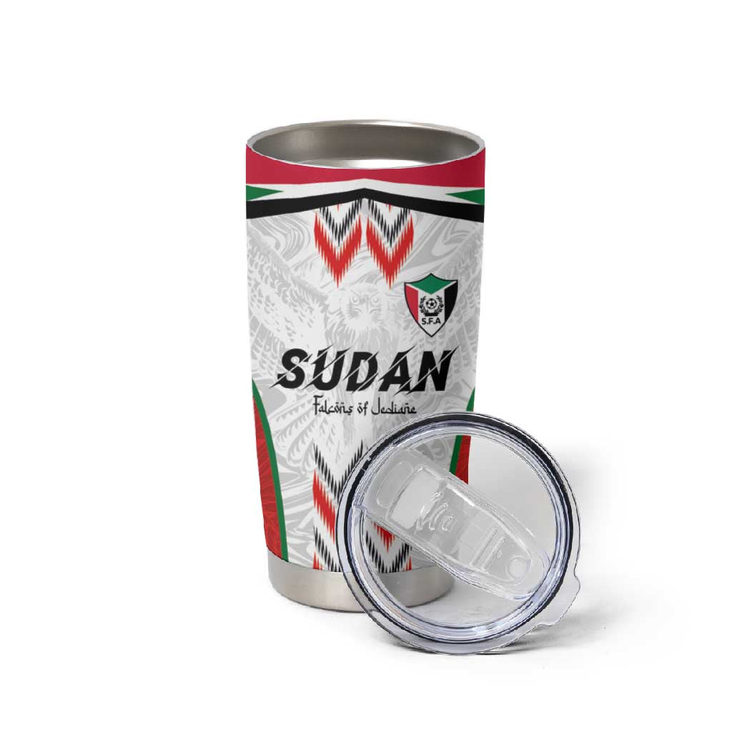 Custom Sudan Football Tumbler Cup Wings of Victory - Go Falcons of Jediane