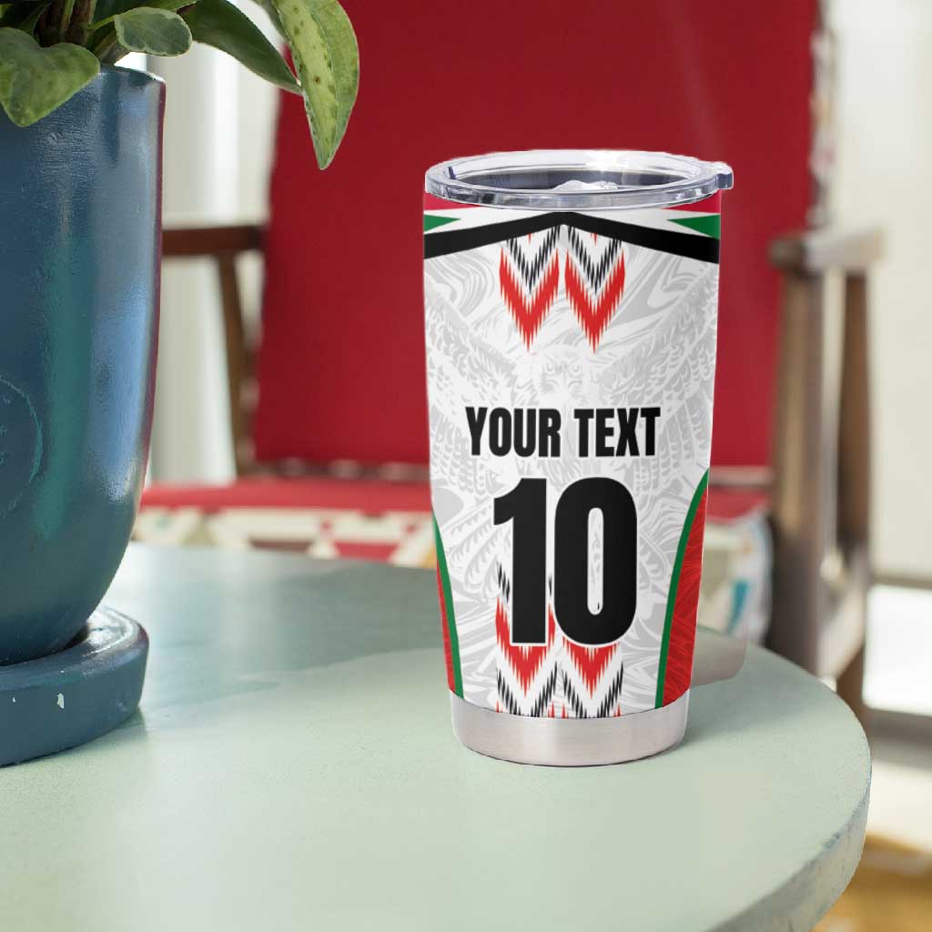 Custom Sudan Football Tumbler Cup Wings of Victory - Go Falcons of Jediane