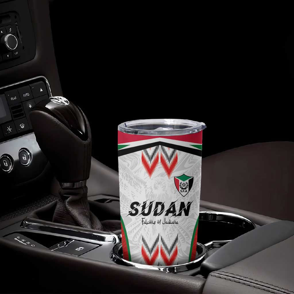 Custom Sudan Football Tumbler Cup Wings of Victory - Go Falcons of Jediane
