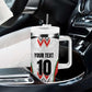 Custom Sudan Football Tumbler With Handle Wings of Victory - Go Falcons of Jediane