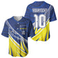 Curacao National Football Custom Baseball Jersey Abstract Sharp Wave Pattern Sporty Style with Map