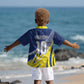 Curacao National Football Custom Kid Hawaiian Shirt Abstract Sharp Wave Pattern Sporty Style with Map LT03