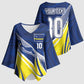 Curacao National Football Custom Kimono Sleeve Blouse Abstract Sharp Wave Pattern Sporty Style with Map