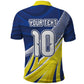 Curacao National Football Custom Polo Shirt Abstract Sharp Wave Pattern Sporty Style with Map