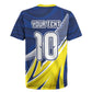 Curacao National Football Custom Rugby Jersey Abstract Sharp Wave Pattern Sporty Style with Map