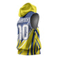 Curacao National Football Custom Sleeveless Hoodie Abstract Sharp Wave Pattern Sporty Style with Map
