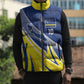 Curacao National Football Custom Sleeveless Puffer Jacket Abstract Sharp Wave Pattern Sporty Style with Map
