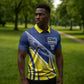 Curacao National Football Custom Zipper Polo Shirt Abstract Sharp Wave Pattern Sporty Style with Map