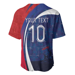 Haiti Football Custom Baseball Jersey Abstract Graphic Style Patriotic