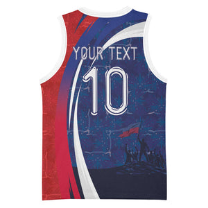 Haiti Football Custom Basketball Jersey Abstract Graphic Style Patriotic