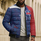 Haiti Football Custom Bomber Puffer Jacket Abstract Graphic Style Patriotic