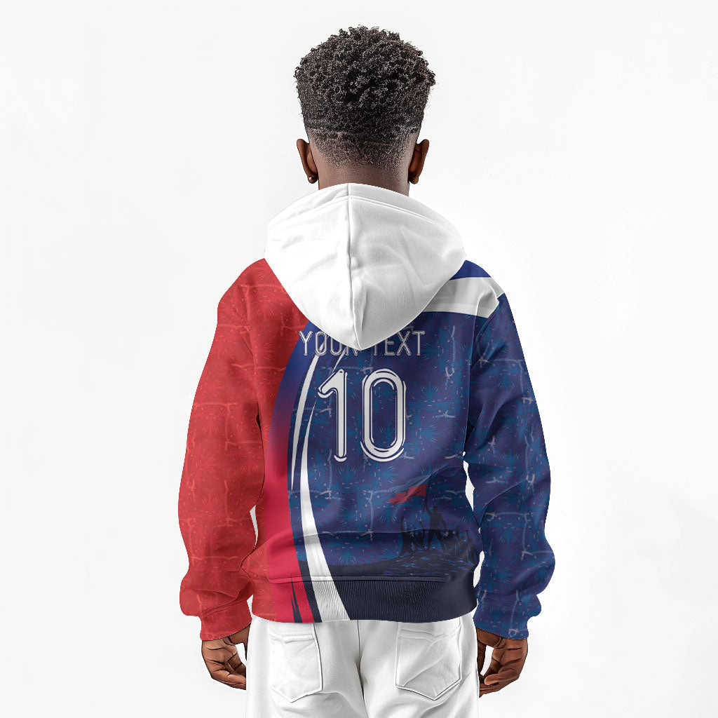 Haiti Football Custom Kid Hoodie Abstract Graphic Style Patriotic