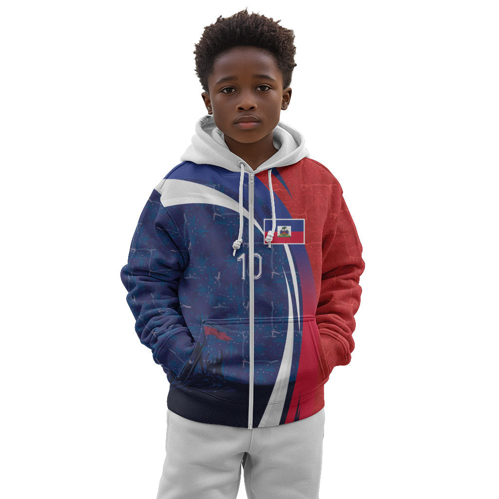 Haiti Football Custom Kid Hoodie Abstract Graphic Style Patriotic
