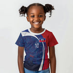 Haiti Football Custom Kid T shirt Abstract Graphic Style Patriotic