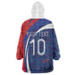 Haiti Football Custom Kid Wearable Blanket Hoodie Abstract Graphic Style Patriotic