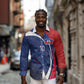 Haiti Football Custom Long Sleeve Button Shirt Abstract Graphic Style Patriotic