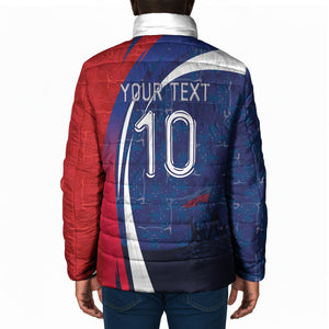 Haiti Football Custom Padded Jacket Abstract Graphic Style Patriotic