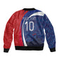 Haiti Football Custom Sleeve Zip Bomber Jacket Abstract Graphic Style Patriotic