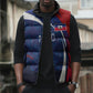 Haiti Football Custom Sleeveless Puffer Jacket Abstract Graphic Style Patriotic