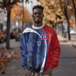 Haiti Football Custom Sweatshirt Abstract Graphic Style Patriotic