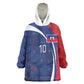 Haiti Football Custom Wearable Blanket Hoodie Abstract Graphic Style Patriotic