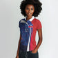Haiti Football Custom Women Polo Shirt Abstract Graphic Style Patriotic