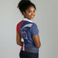 Haiti Football Custom Women Polo Shirt Abstract Graphic Style Patriotic