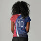 Haiti Football Custom Women V-Neck T-Shirt Abstract Graphic Style Patriotic