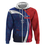 Haiti Football Custom Zip Hoodie Abstract Graphic Style Patriotic