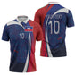 Haiti Football Custom Zipper Polo Shirt Abstract Graphic Style Patriotic