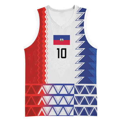 Haiti Football Custom Basketball Jersey Tribal African Abstract Graphic