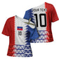 Haiti Football Custom Cross Shoulder Shirt Tribal African Abstract Graphic
