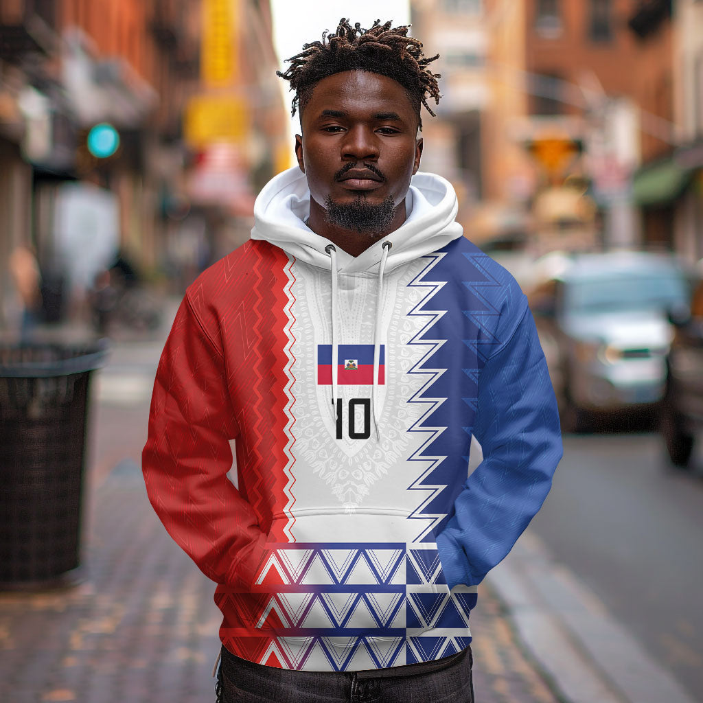 Haiti Football Custom Hoodie Tribal African Abstract Graphic