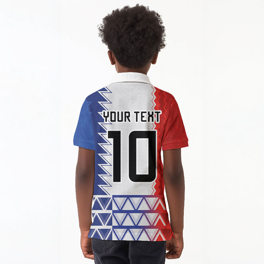 Haiti Football Custom Kid Polo Shirt Tribal African Abstract Graphic