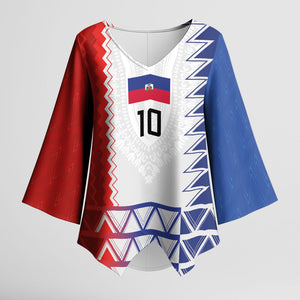 Haiti Football Custom Kimono Sleeve Blouse Tribal African Abstract Graphic