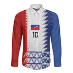 Haiti Football Custom Long Sleeve Button Shirt Tribal African Abstract Graphic