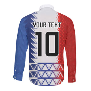 Haiti Football Custom Long Sleeve Button Shirt Tribal African Abstract Graphic