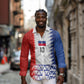 Haiti Football Custom Long Sleeve Button Shirt Tribal African Abstract Graphic
