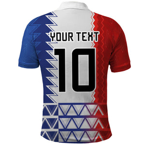 Haiti Football Custom Polo Shirt Tribal African Abstract Graphic