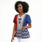 Haiti Football Custom Scrub Top Tribal African Abstract Graphic