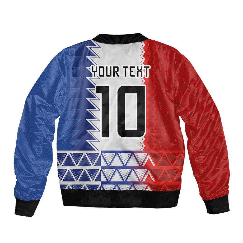 Haiti Football Custom Sleeve Zip Bomber Jacket Tribal African Abstract Graphic